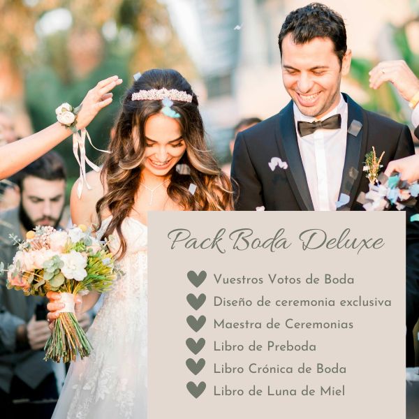 Pack Boda Deluxe — La historia completa de vuestra boda, desde el primer capítulo hasta el último viaje