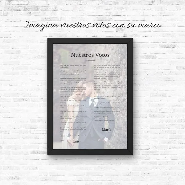 Plantilla vertical para editar e imprimir con los votos de boda de la pareja en din a3 horizontal