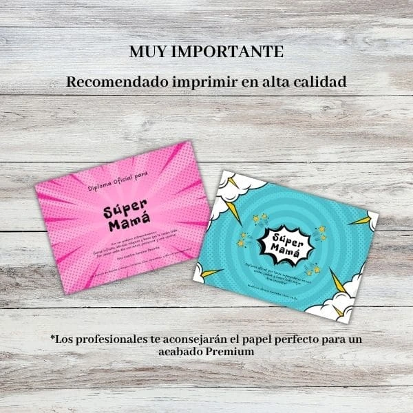Diploma para mamá a color recomendado imprimir en alta calidad