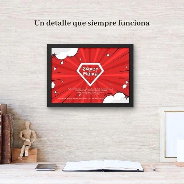 Diploma para mama impreso y enmarcado