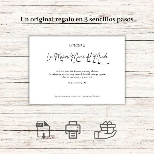 Pack diplomas día de la madre en blanco y negro para imprimir y regalar