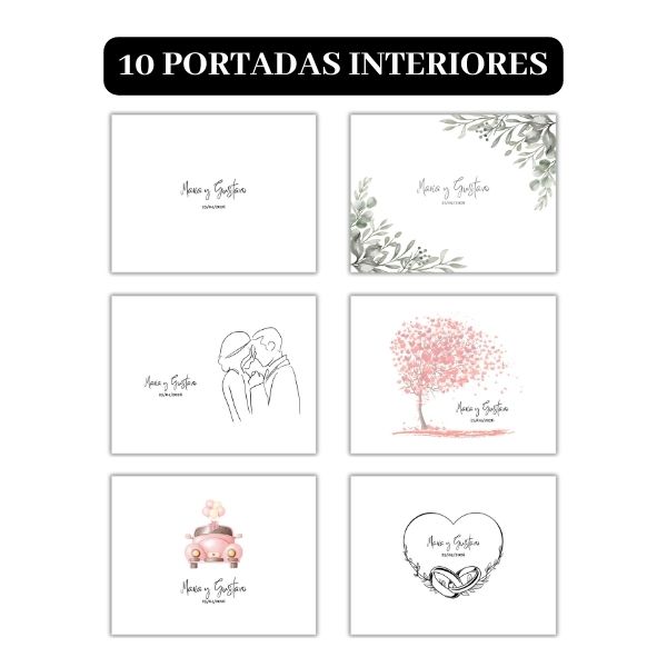 libro de firmas con 6 portadas interiores a elegir