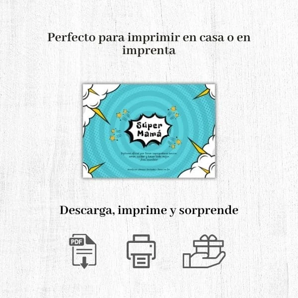 Pack diplomas día de la madre PDF descarga inmediata A4