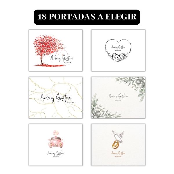 muestra de 6 portadas para tu libro de firmas
