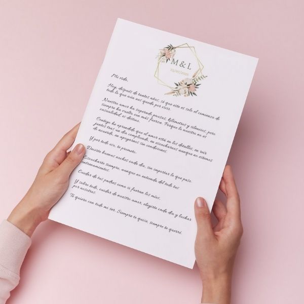 votos de boda impresos